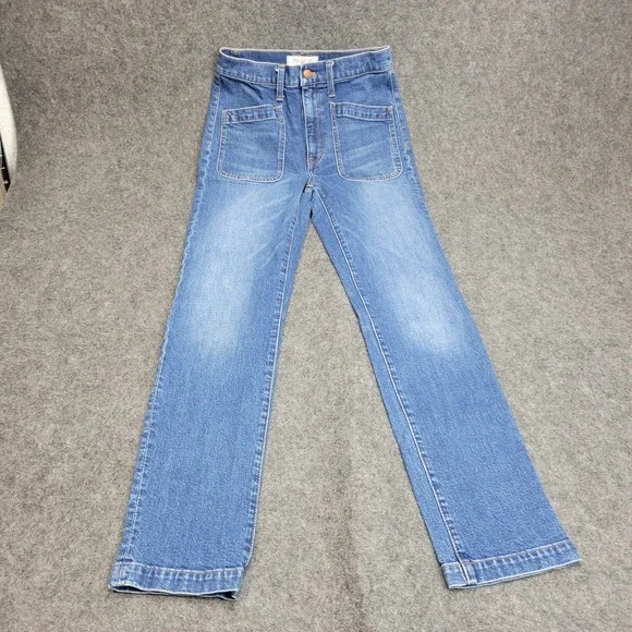 Madewell Jeans Womens 25 Blue Full Length Classic Straight Fair Trade Minimalist - Picture 2 of 12